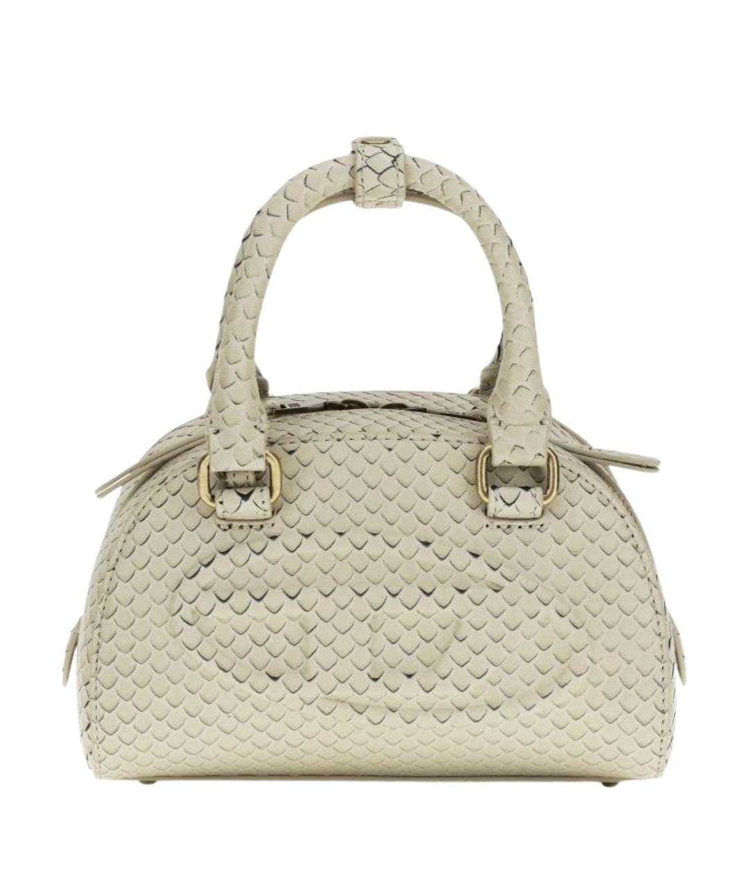 DIESEL Белая кожаная сумка с короткими ручками, фото 1