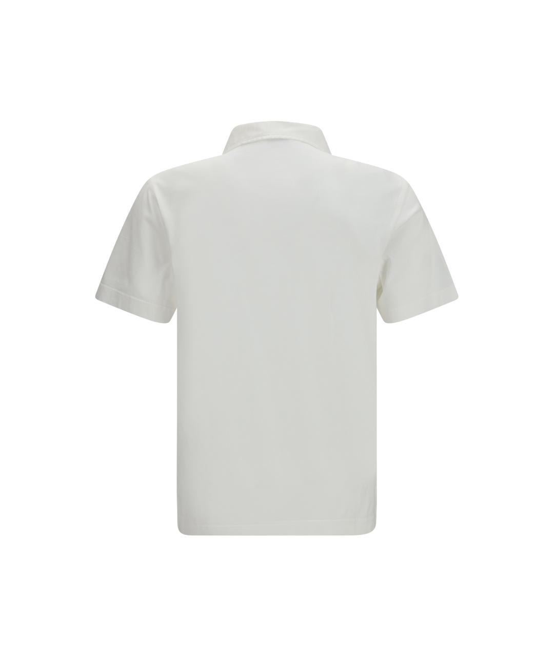 BURBERRY Белое хлопковое поло с коротким рукавом, фото 2