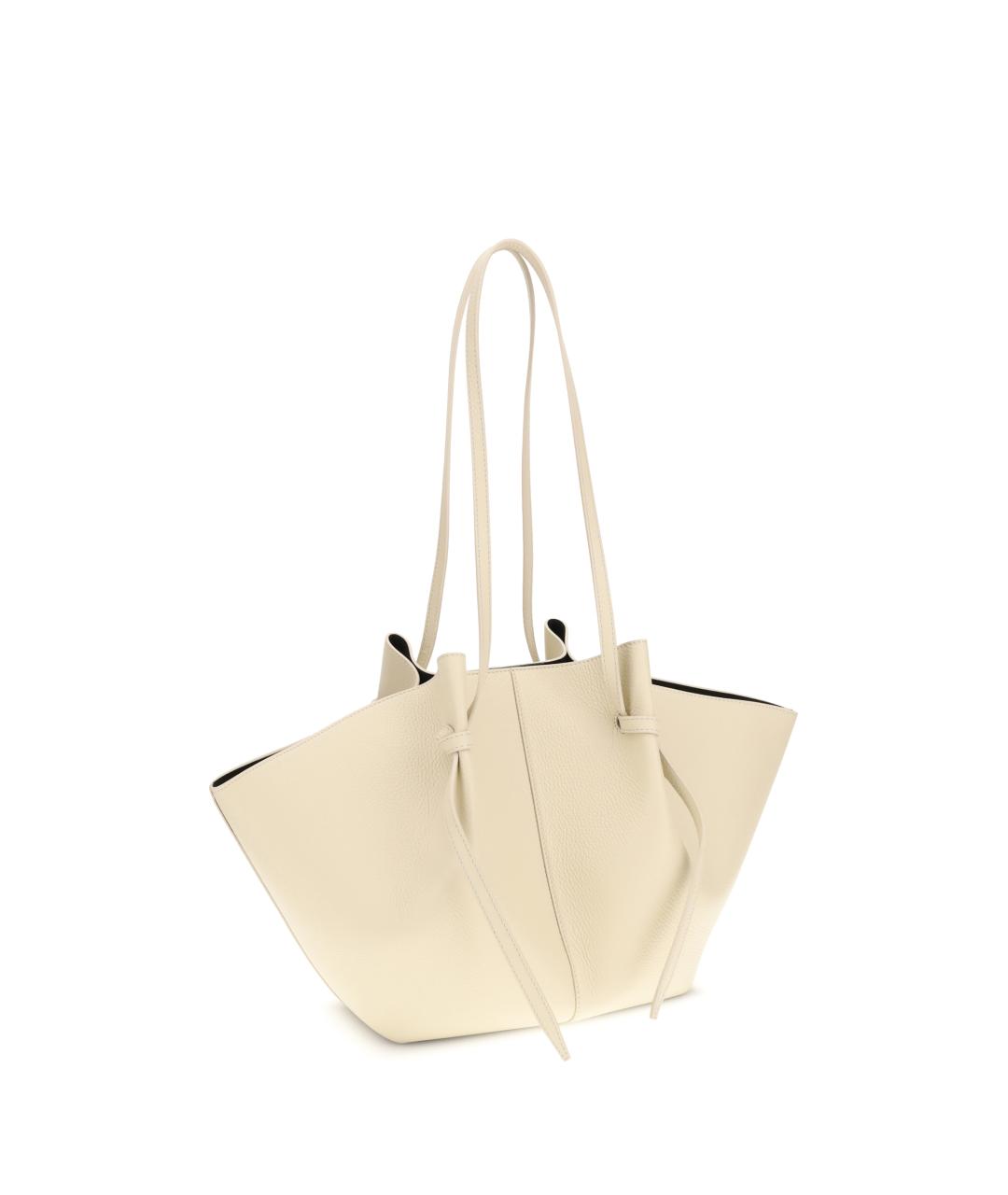 YUZEFI Бежевая кожаная сумка тоут, фото 3