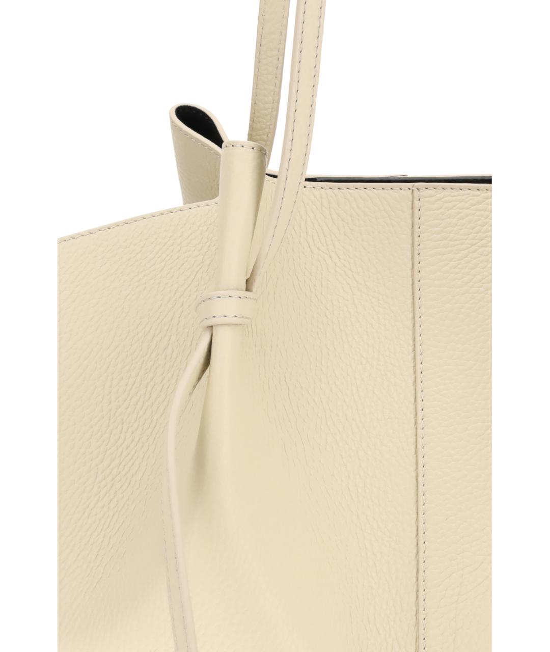 YUZEFI Бежевая кожаная сумка тоут, фото 4