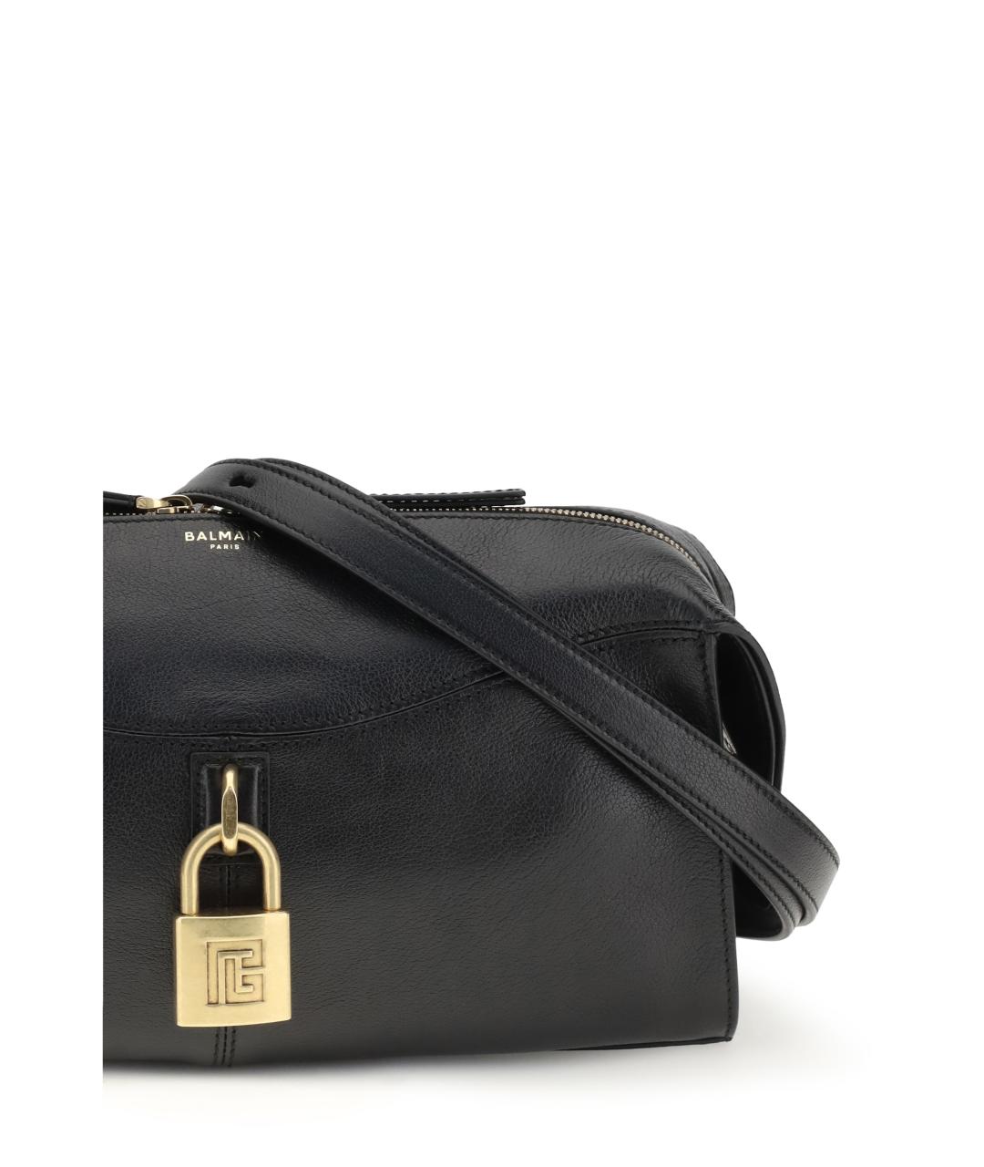 BALMAIN Черная кожаная сумка через плечо, фото 4