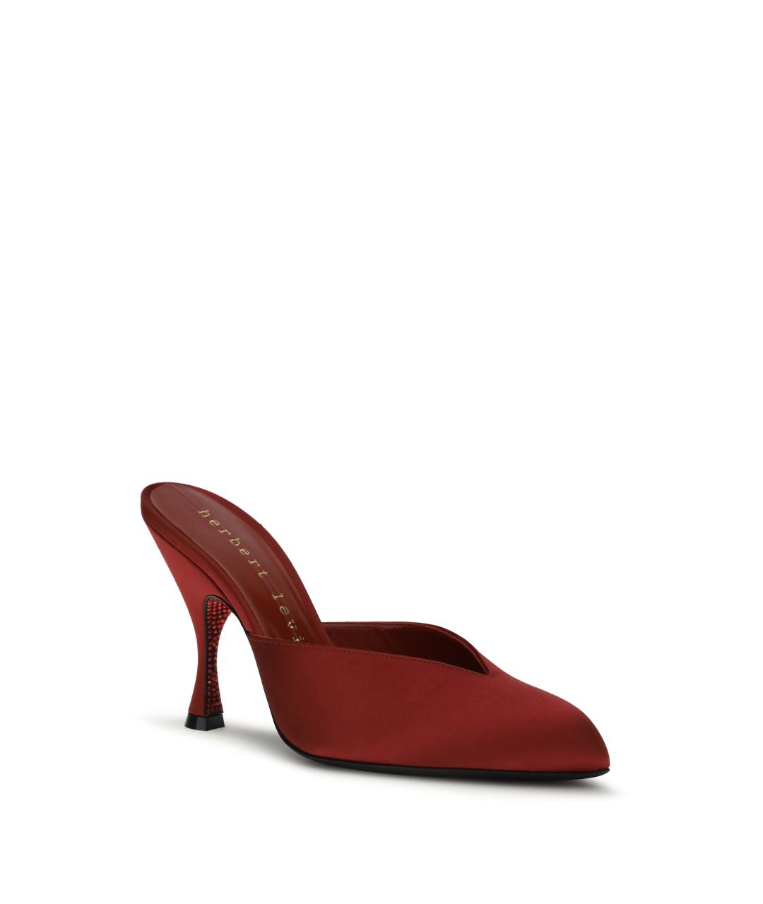 HERBERT LEVINE Красные текстильные мюли, фото 2