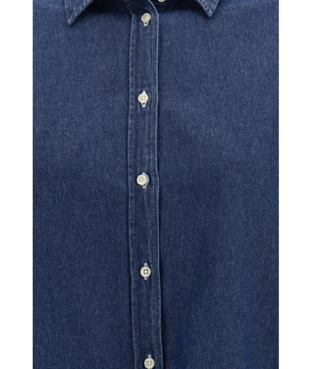 DEPERLU Синяя хлопковая рубашка, фото 3