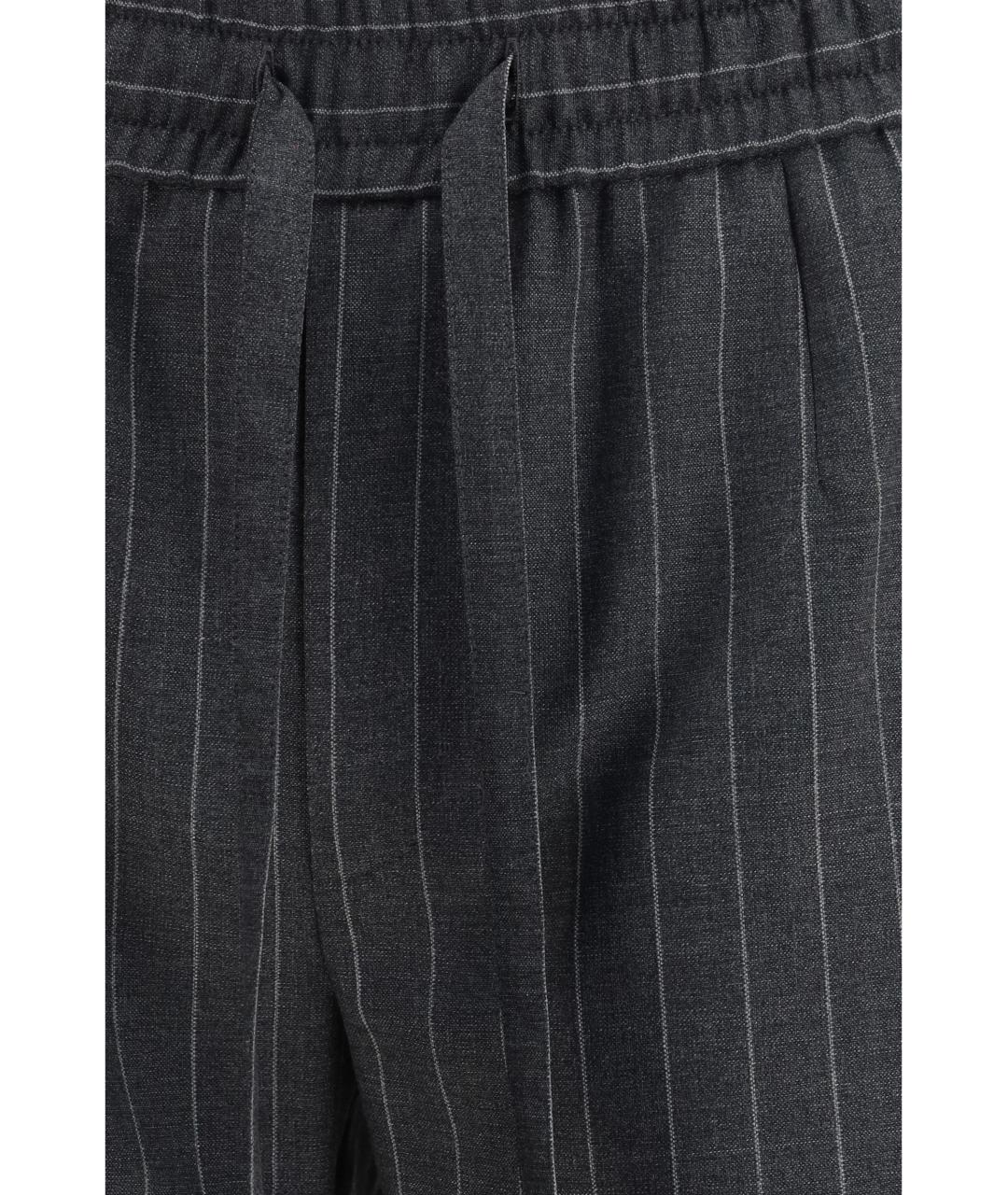 DOLCE&GABBANA Серые шерстяные повседневные брюки, фото 3