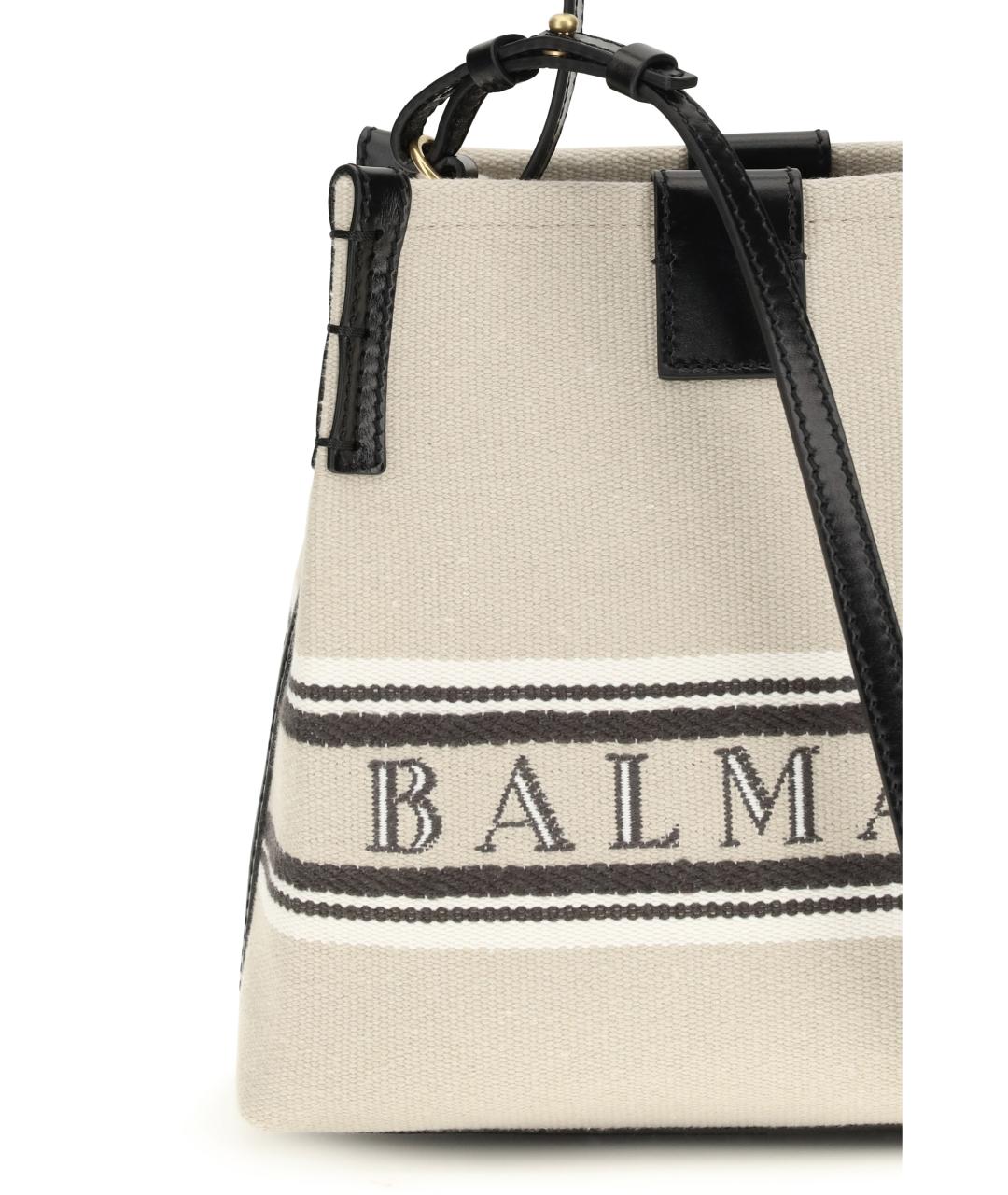 BALMAIN Белая хлопковая сумка через плечо, фото 4