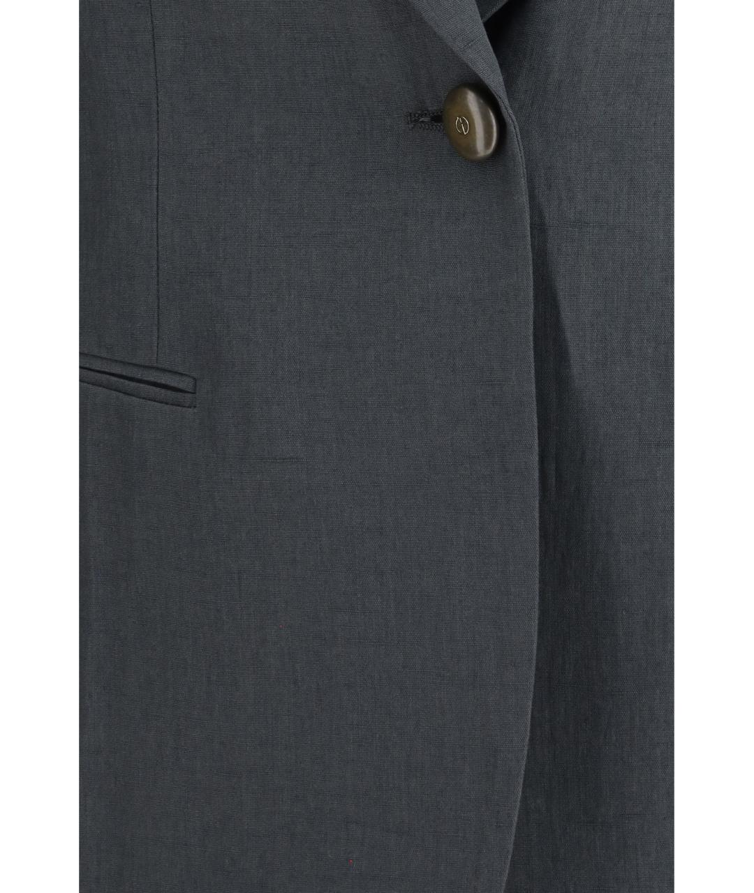 GIORGIO ARMANI Антрацитовый льняной жакет/пиджак, фото 3