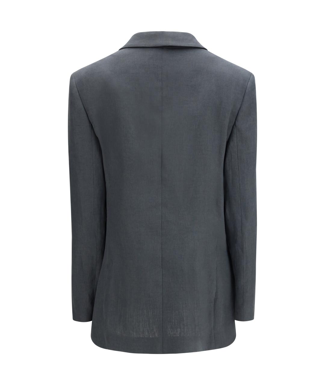 GIORGIO ARMANI Антрацитовый льняной жакет/пиджак, фото 2