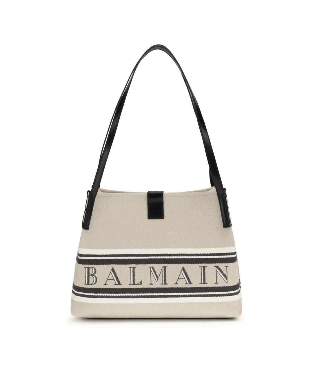 BALMAIN Бежевая хлопковая сумка через плечо, фото 1