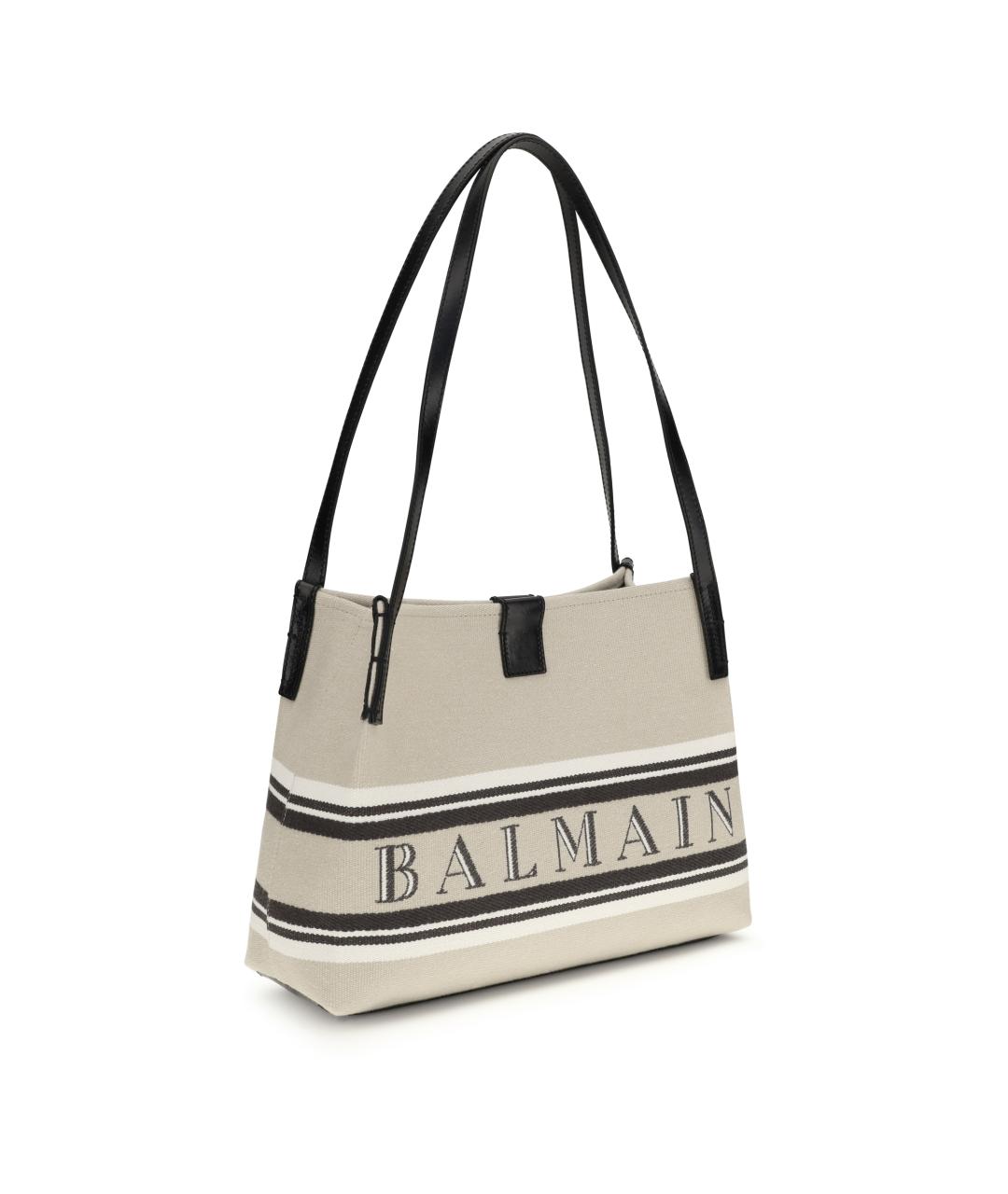 BALMAIN Бежевая хлопковая сумка через плечо, фото 2