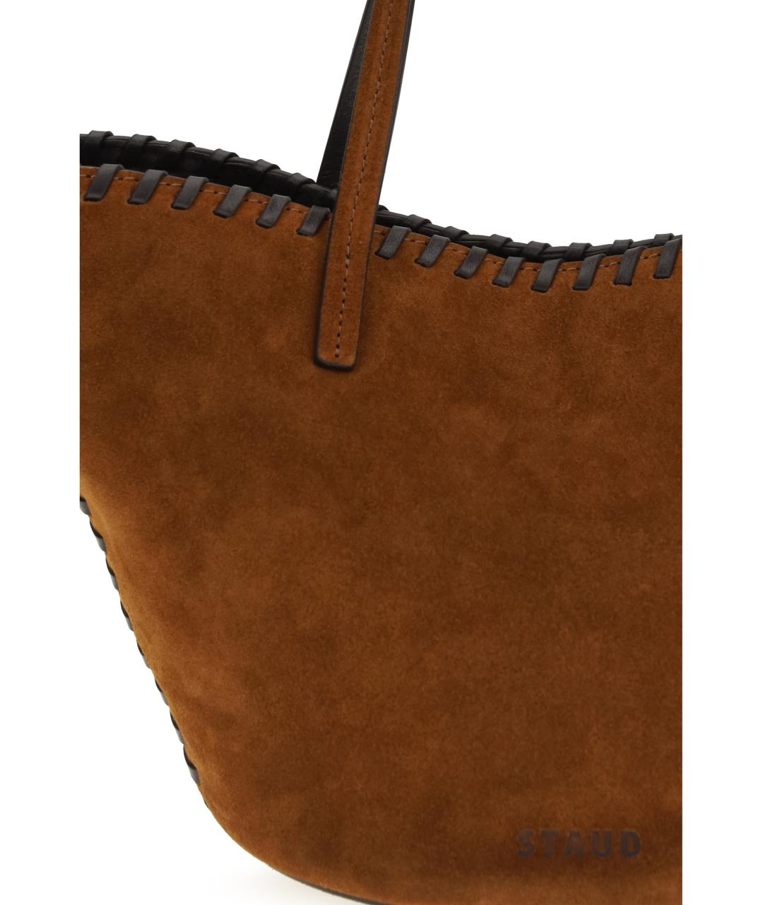 STAUD Коричневая замшевая сумка тоут, фото 4