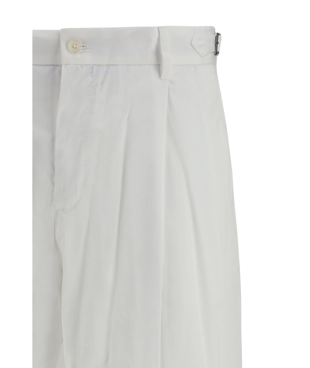 DOLCE&GABBANA Белые хлопковые повседневные брюки, фото 3