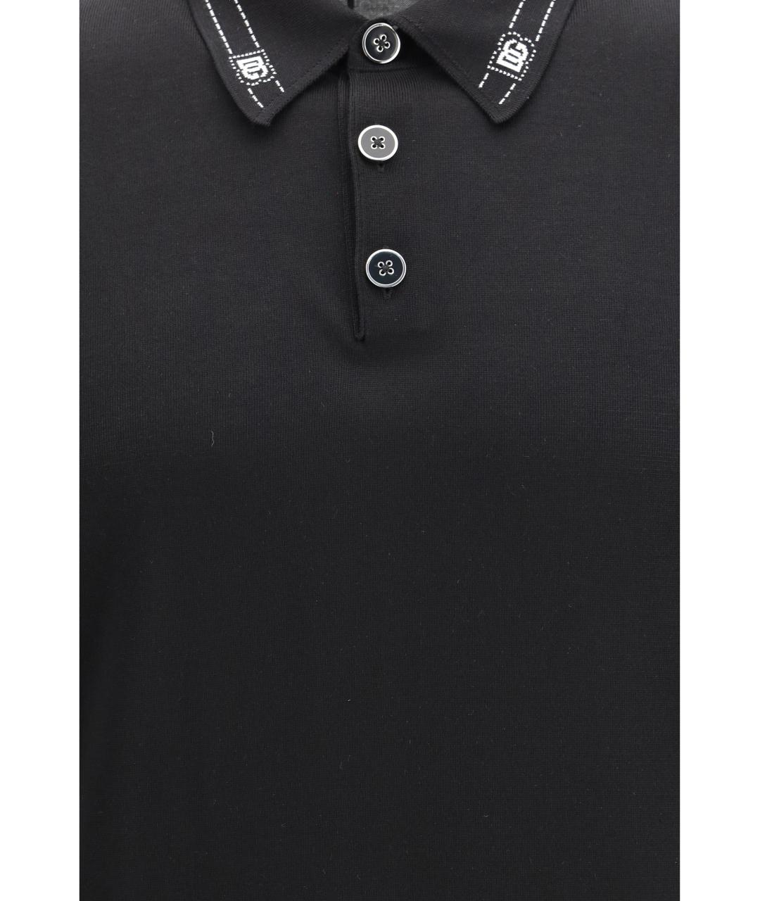 DOLCE&GABBANA Черное поло с коротким рукавом, фото 3