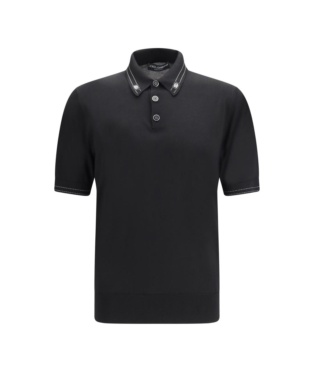 DOLCE&GABBANA Черное поло с коротким рукавом, фото 1