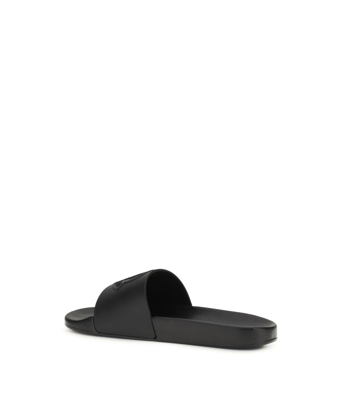 MONCLER Черные резиновые шлепанцы, фото 3