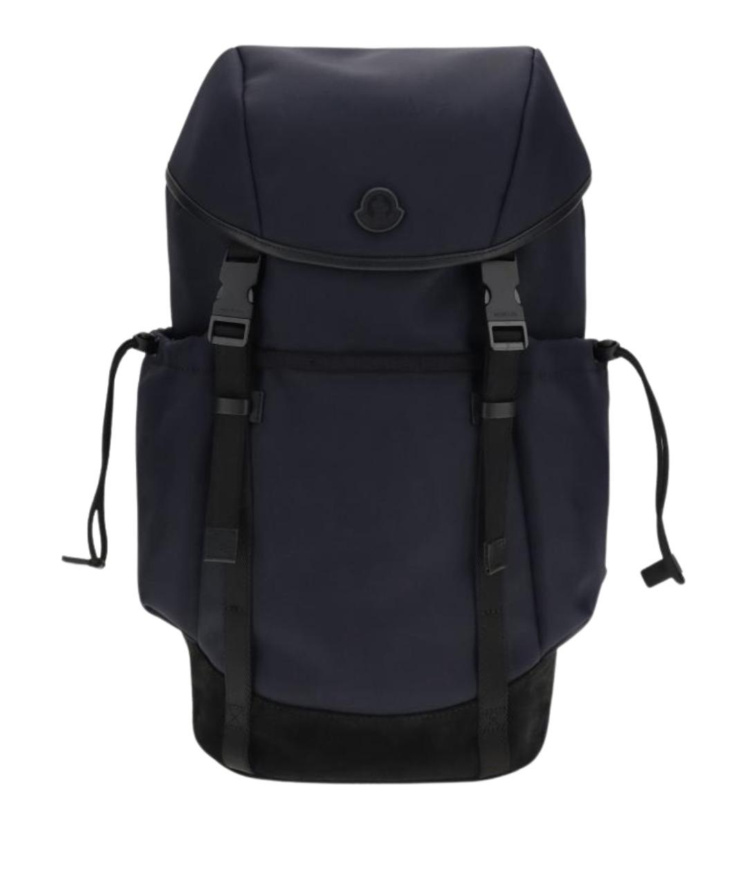 MONCLER Темно-синий тканевый рюкзак, фото 1