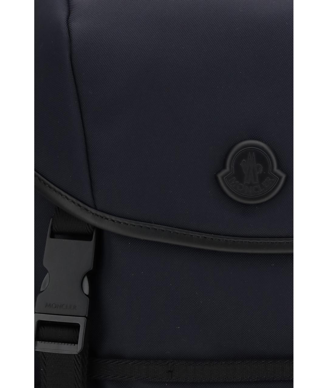 MONCLER Темно-синий тканевый рюкзак, фото 3