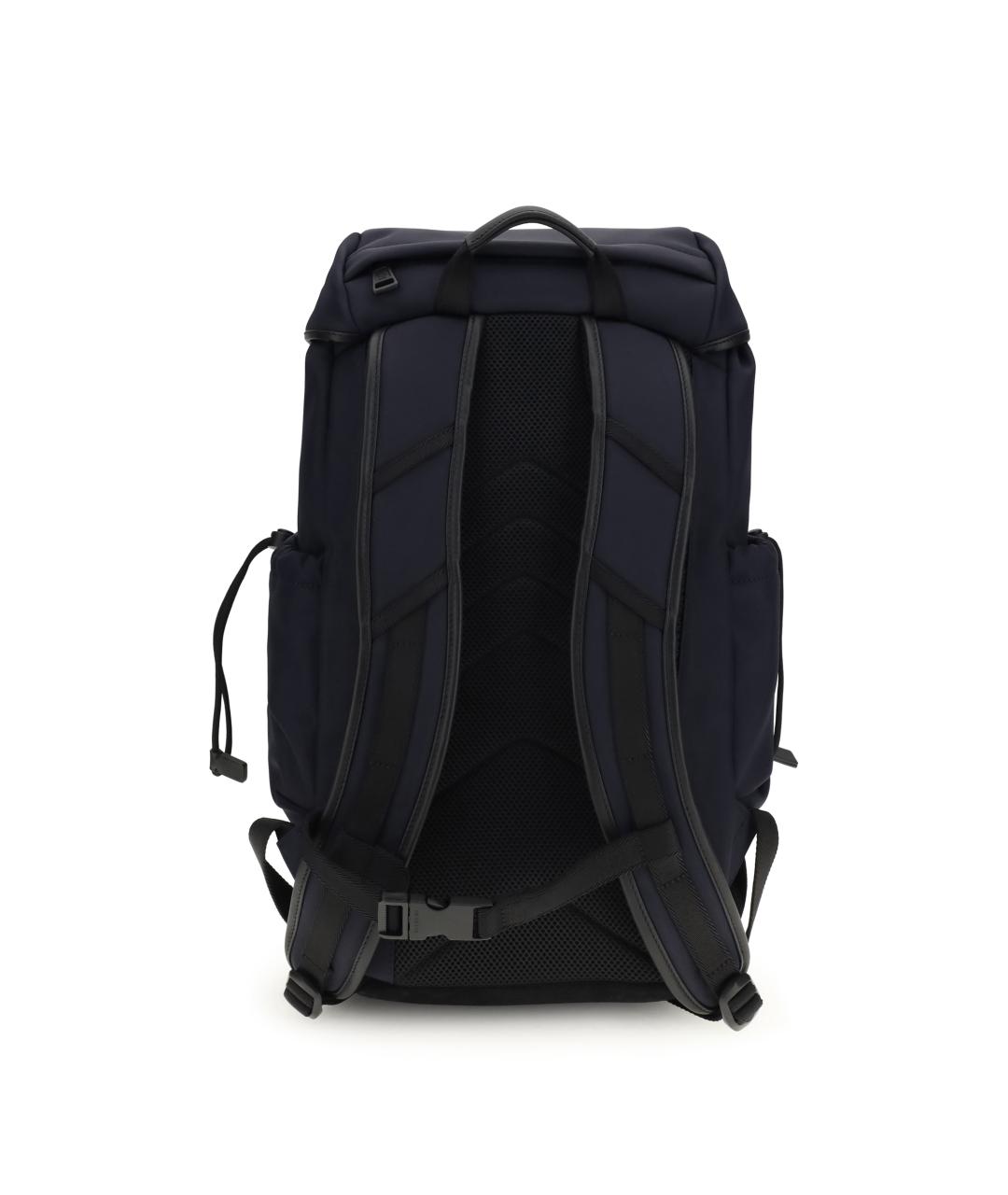 MONCLER Темно-синий тканевый рюкзак, фото 2