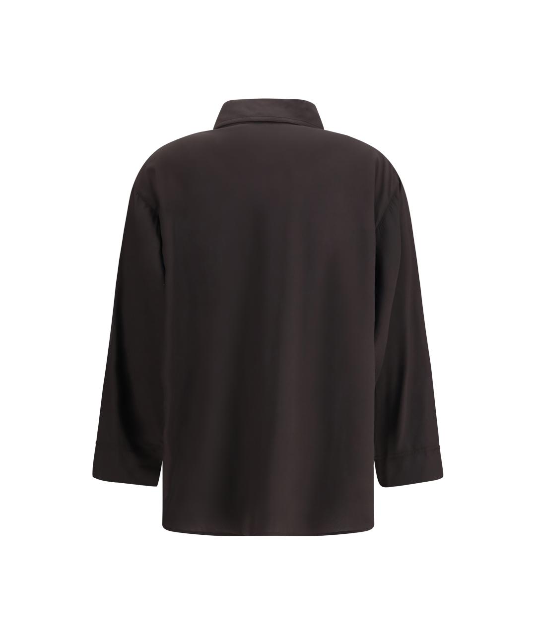 ELLA Коричневая шелковая рубашка, фото 2