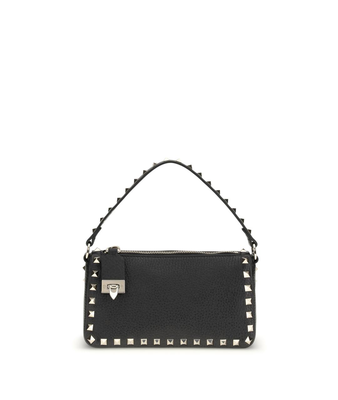 VALENTINO Черная кожаная сумка через плечо, фото 1