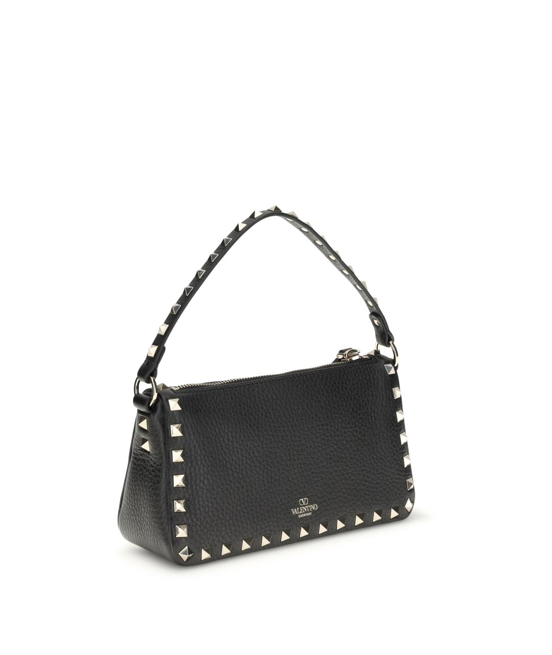 VALENTINO Черная кожаная сумка через плечо, фото 3