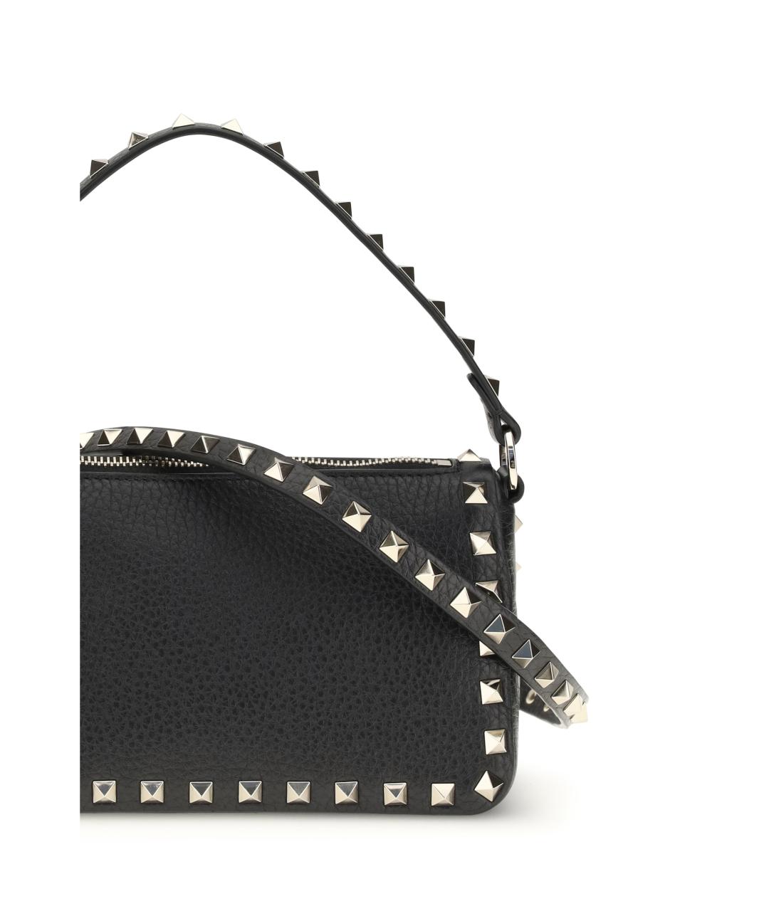 VALENTINO Черная кожаная сумка через плечо, фото 4