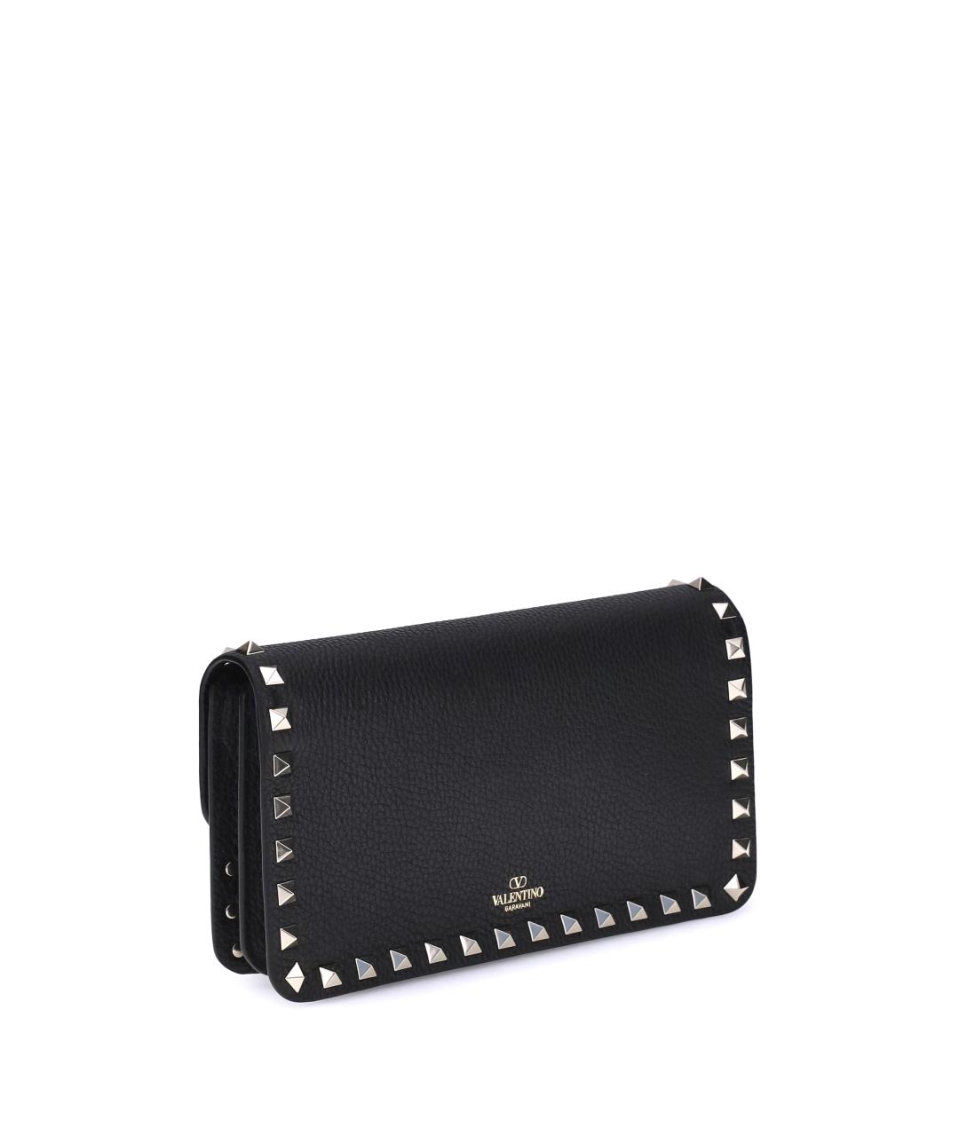 VALENTINO Черный кожаный кошелек, фото 3