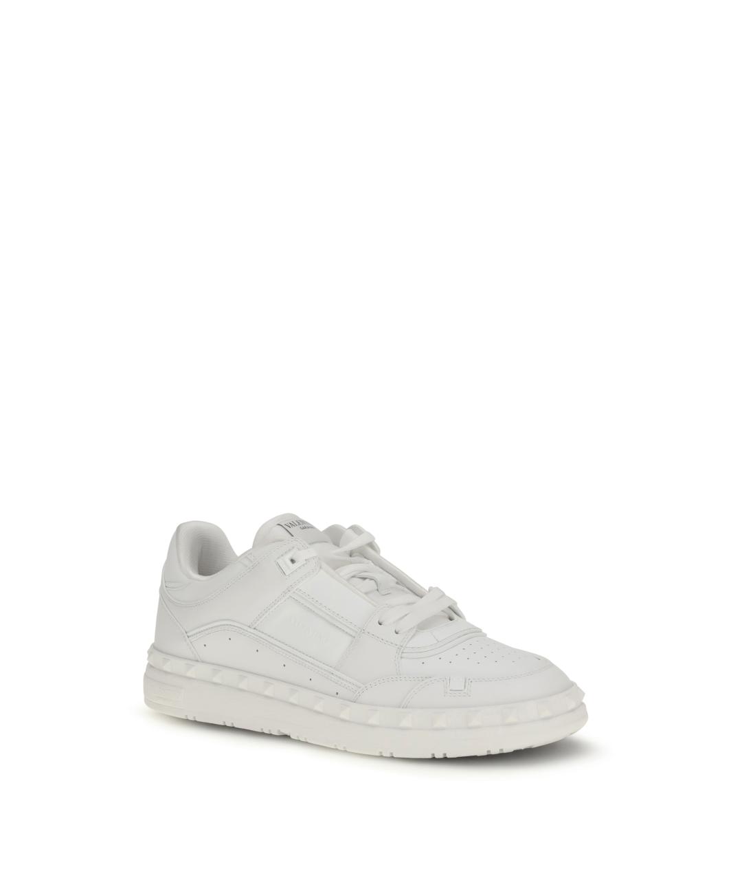 VALENTINO Белые кожаные низкие кроссовки / кеды, фото 2