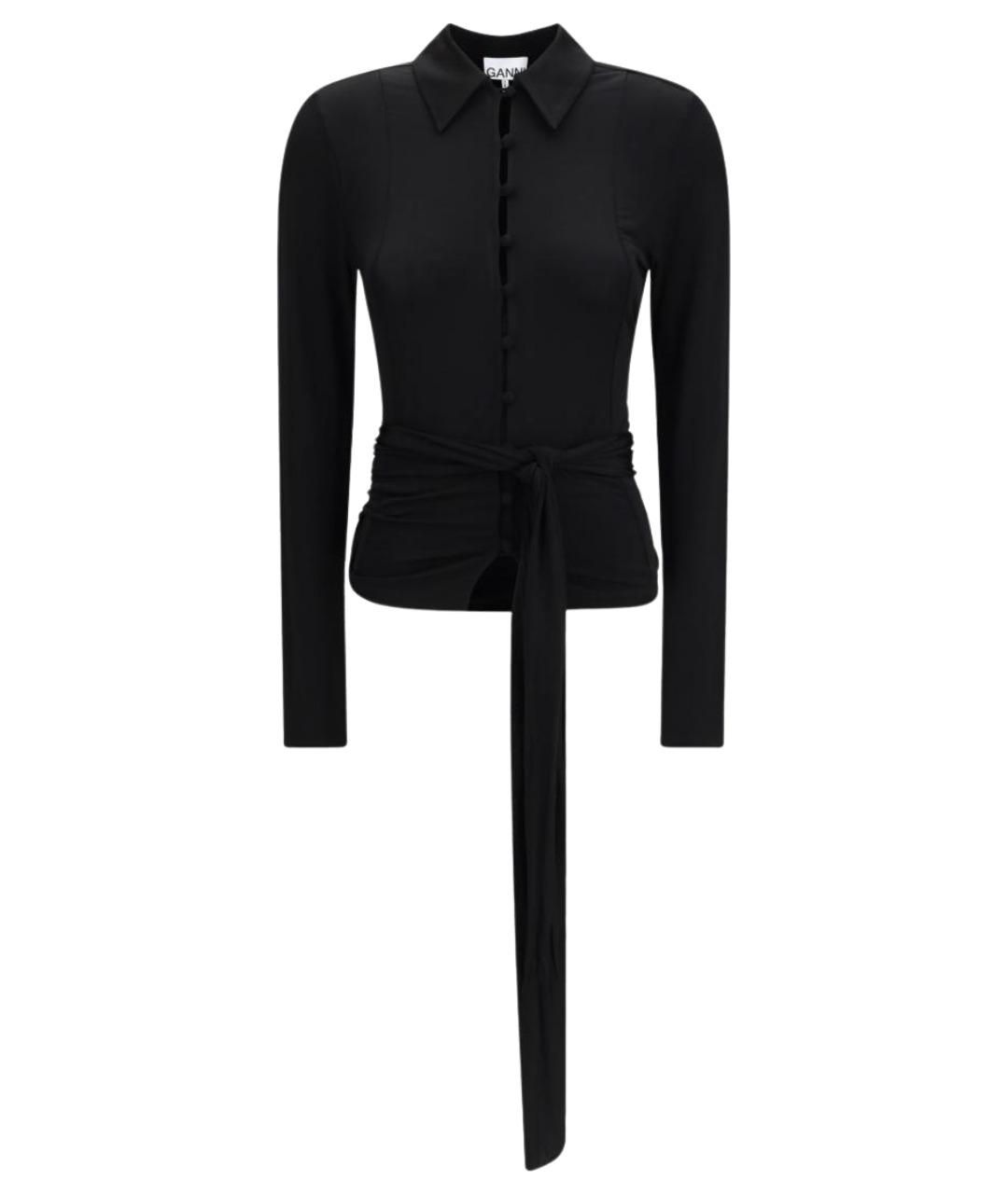 GANNI Черная полиэстеровая рубашка, фото 1