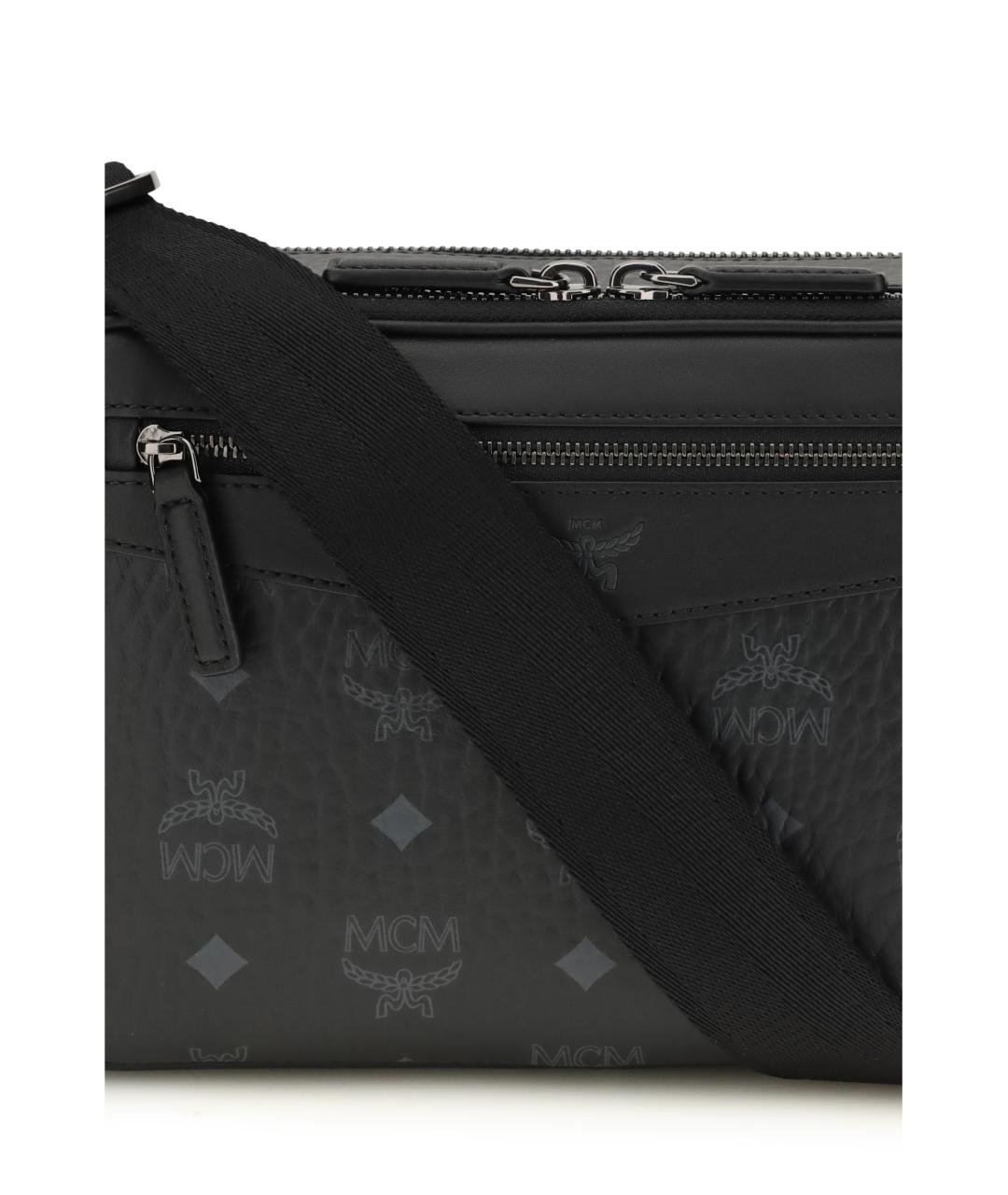 MCM Черная сумка на плечо из искусственной кожи, фото 4