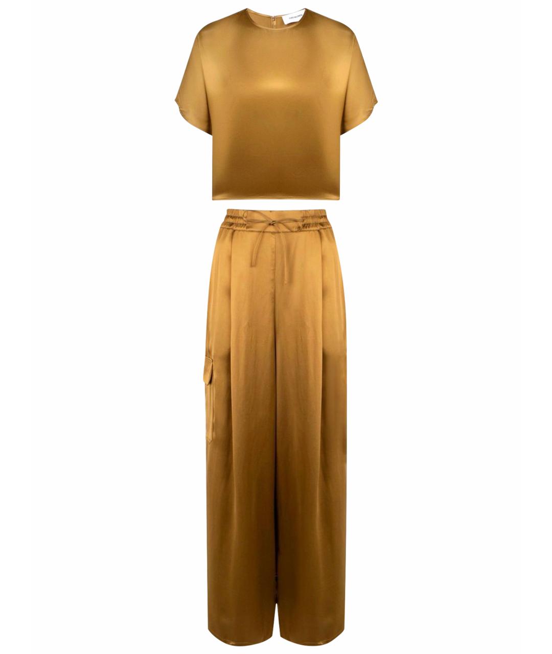 YVES SALOMON Горчичный вискозный костюм с брюками, фото 1