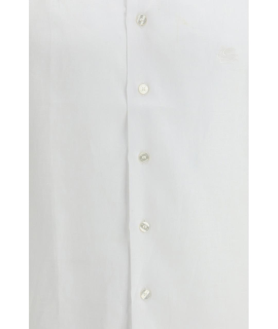 ETRO Белая льняная классическая рубашка, фото 3