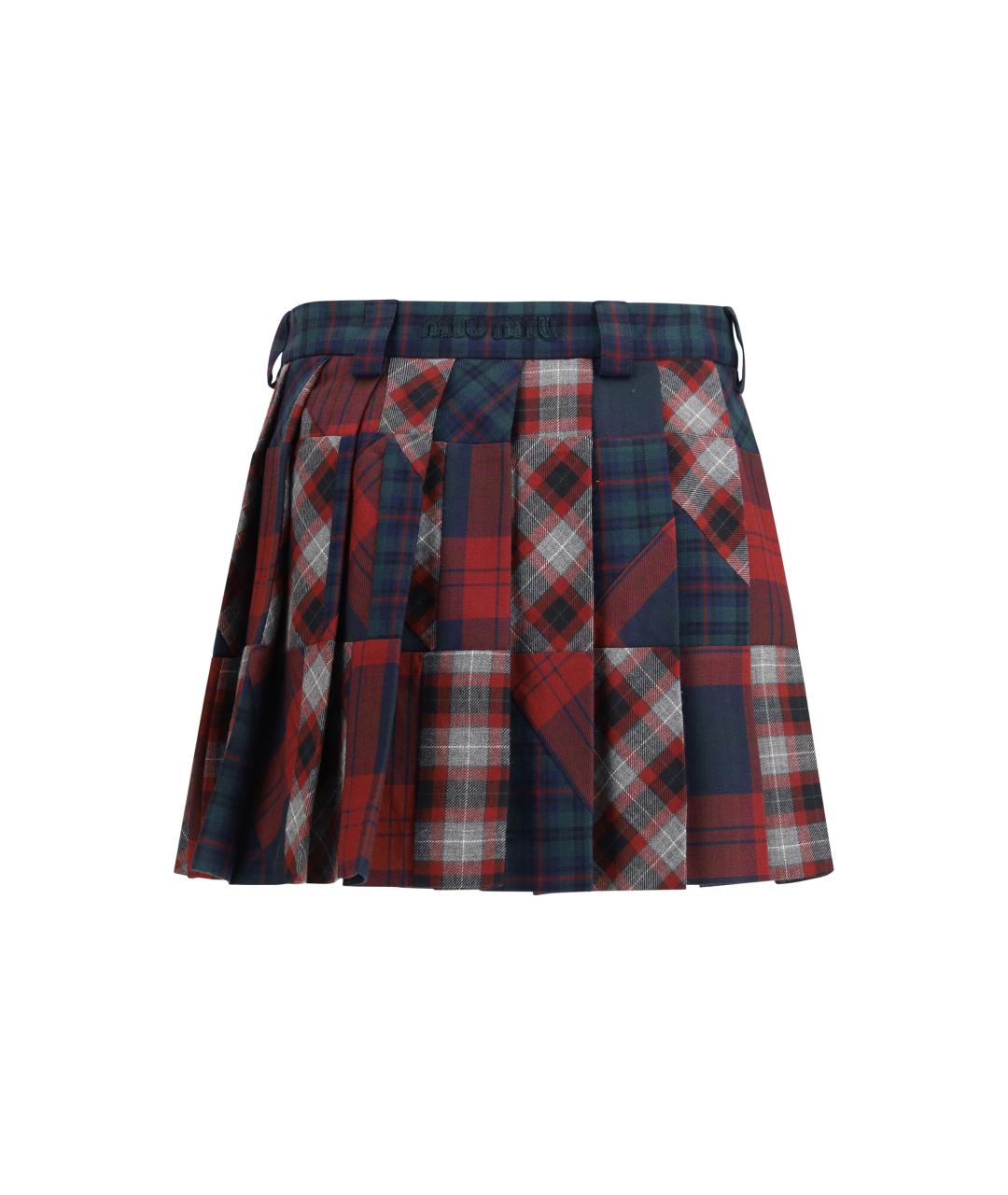 MIU MIU Мульти шерстяная юбка мини, фото 2