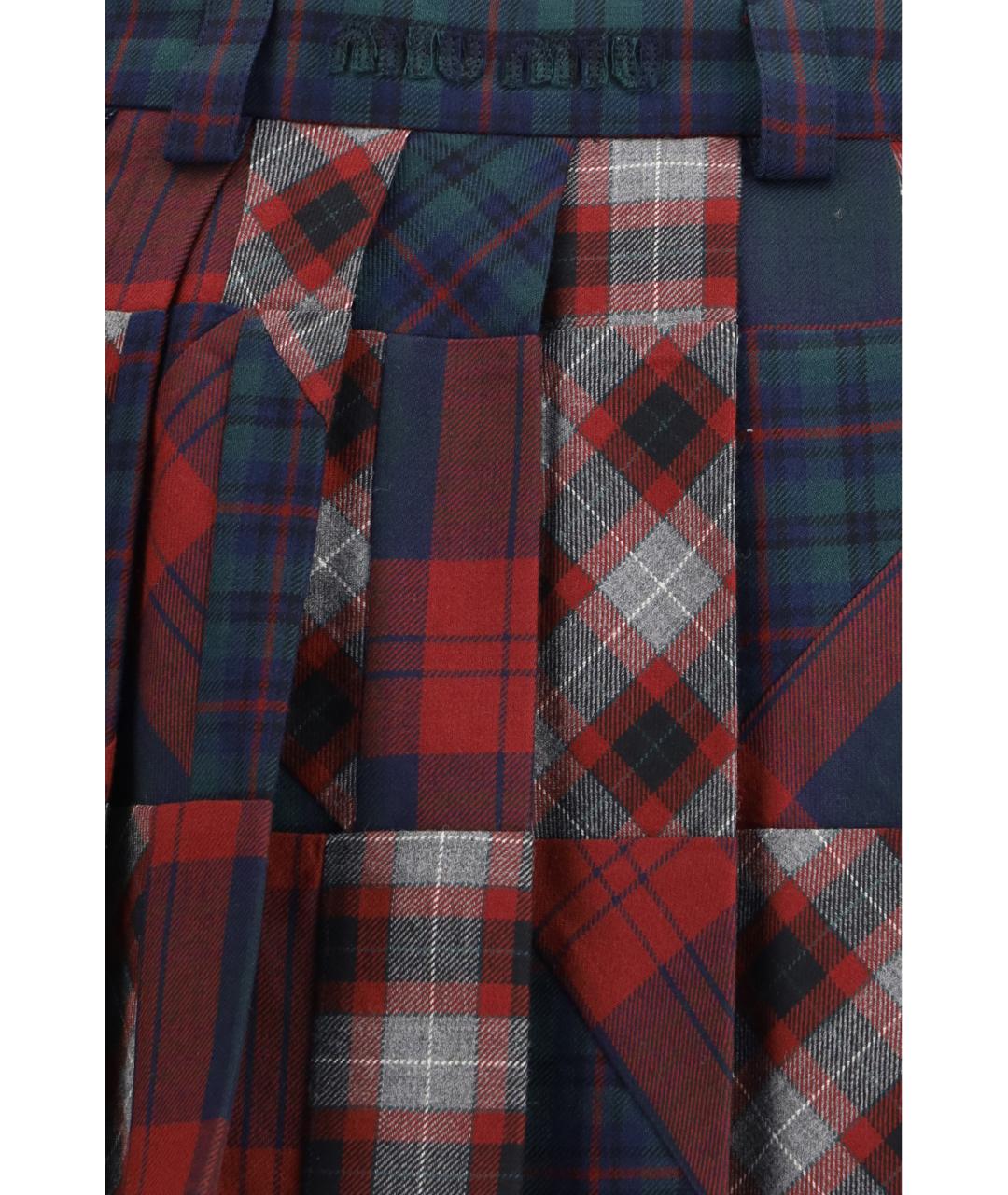 MIU MIU Мульти шерстяная юбка мини, фото 3