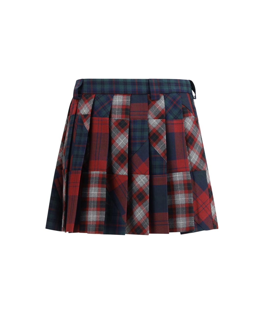 MIU MIU Мульти шерстяная юбка мини, фото 1