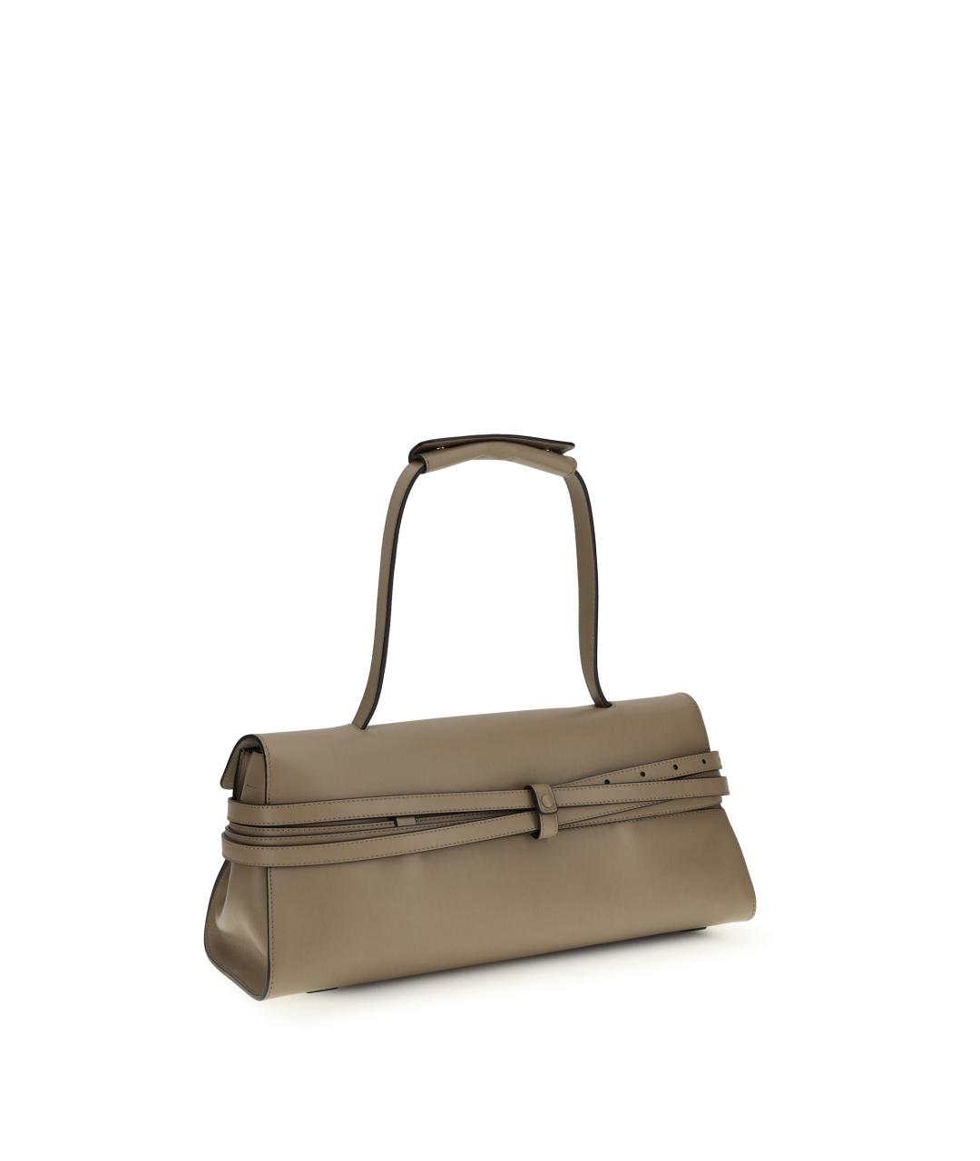 MOSCHINO Бежевая кожаная сумка через плечо, фото 3