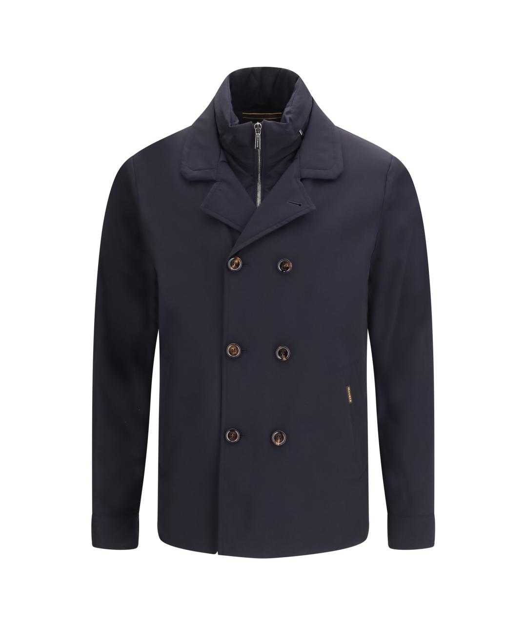 MOORER Темно-синее полиамидовое пальто, фото 1