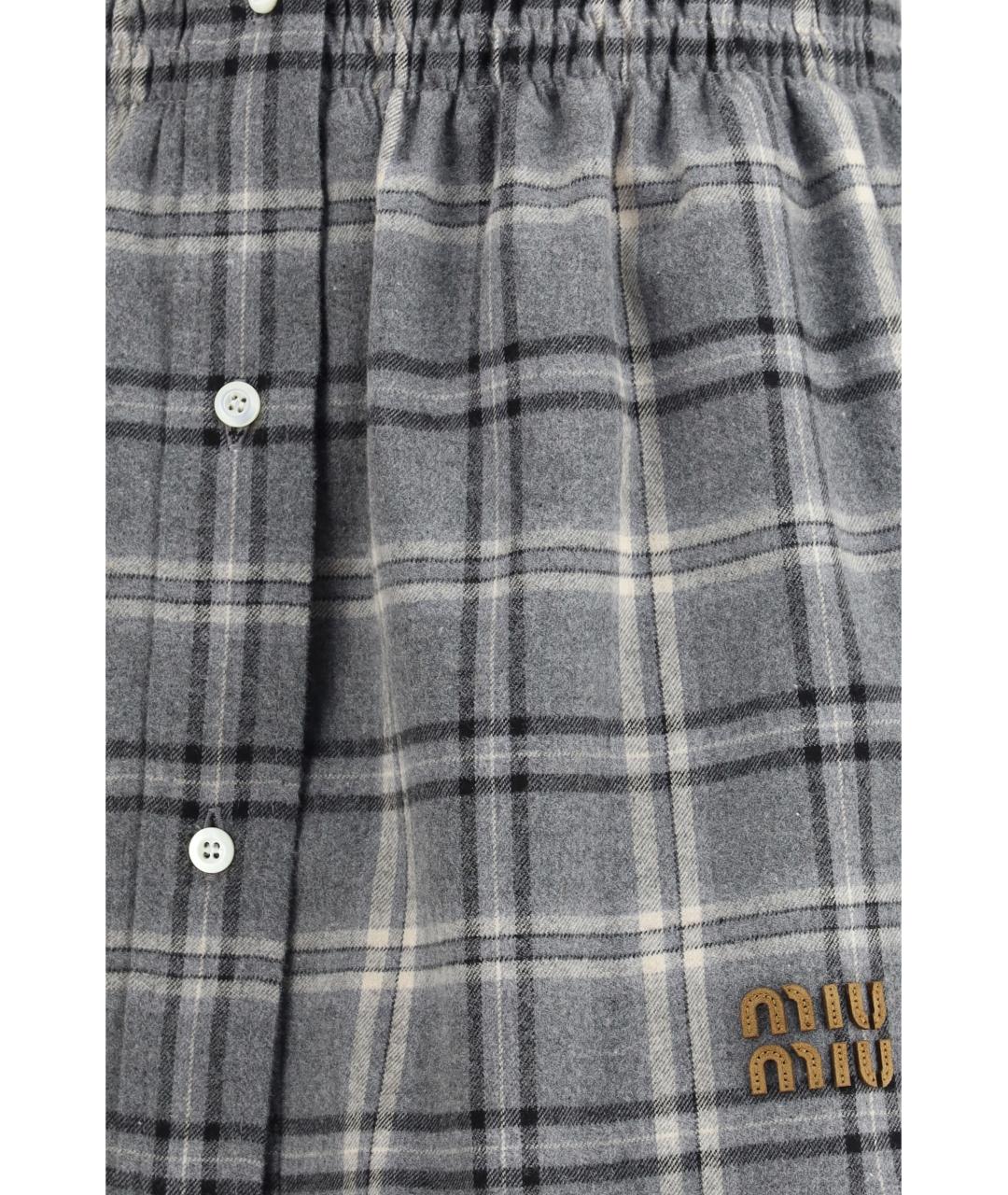 MIU MIU Мульти хлопковая юбка мини, фото 3