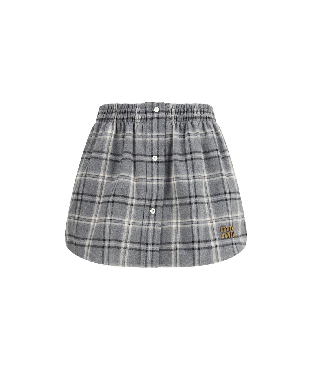 MIU MIU Мульти хлопковая юбка мини, фото 1