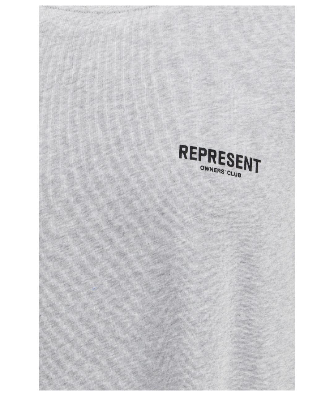 REPRESENT Серая хлопковая футболка, фото 3