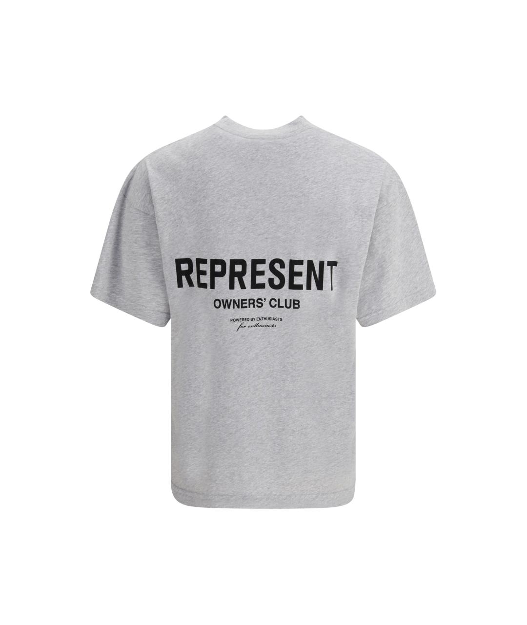 REPRESENT Серая хлопковая футболка, фото 2