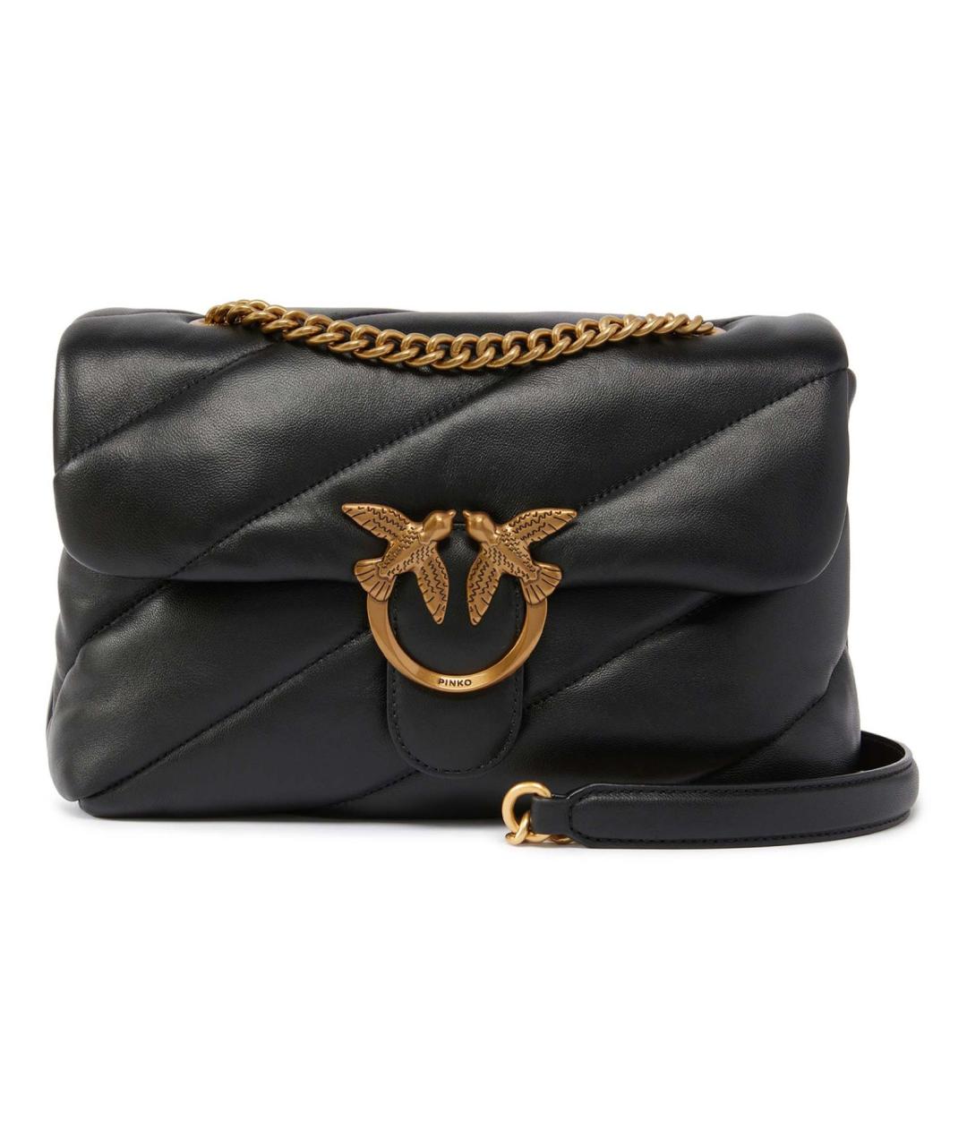 PINKO Черная кожаная сумка через плечо, фото 1