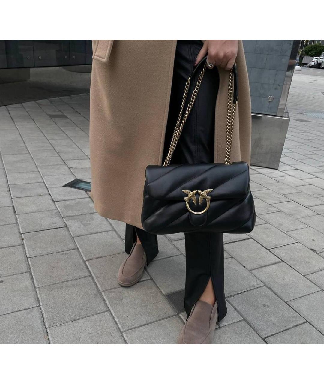 PINKO Черная кожаная сумка через плечо, фото 5