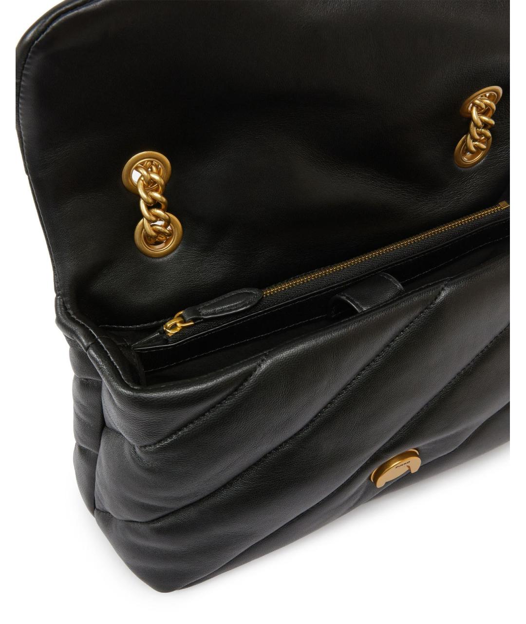 PINKO Черная кожаная сумка через плечо, фото 3