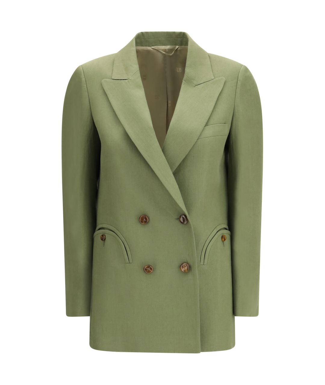 BLAZE MILANO Зеленый льняной жакет/пиджак, фото 1