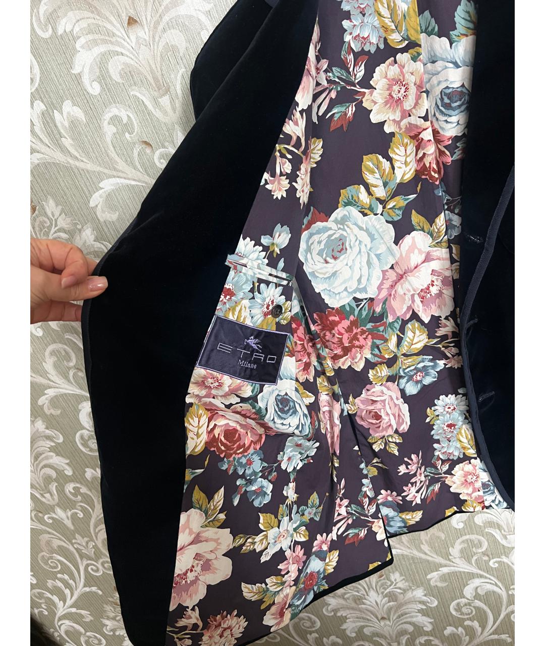 ETRO Темно-синий бархатный пиджак, фото 3