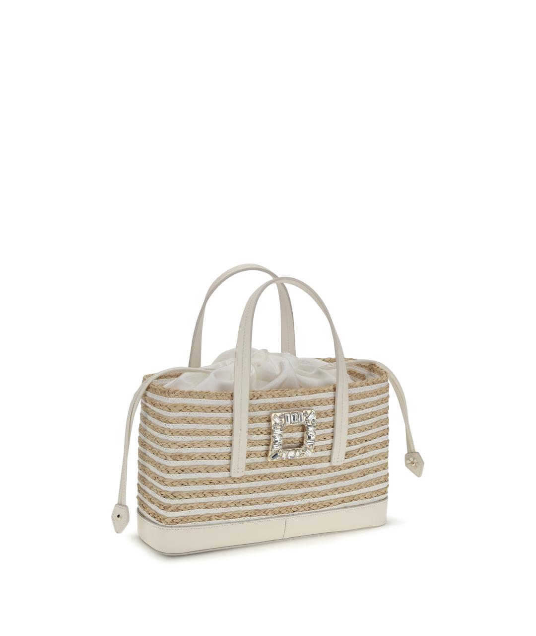 ROGER VIVIER Бежевая пелетеная сумка с короткими ручками, фото 2