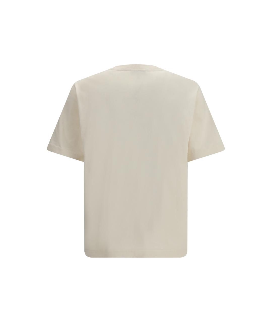 MAISON KITSUNE Бежевая хлопковая футболка, фото 2
