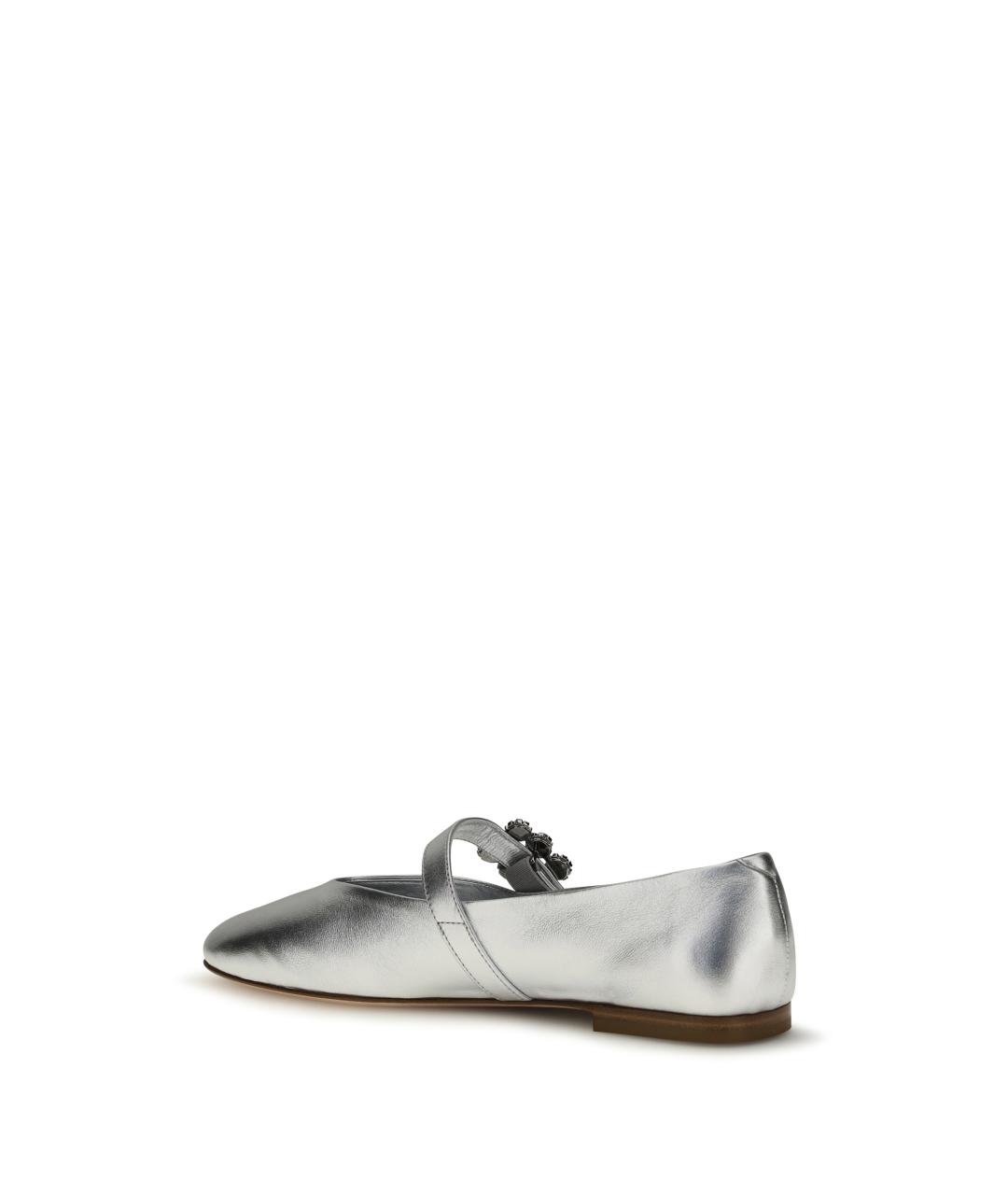 ROGER VIVIER Серебряные кожаные балетки, фото 3
