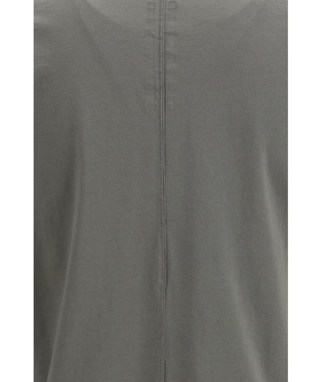 RICK OWENS Серая хлопковая футболка, фото 3