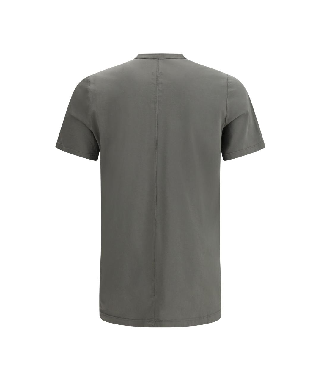 RICK OWENS Серая хлопковая футболка, фото 2